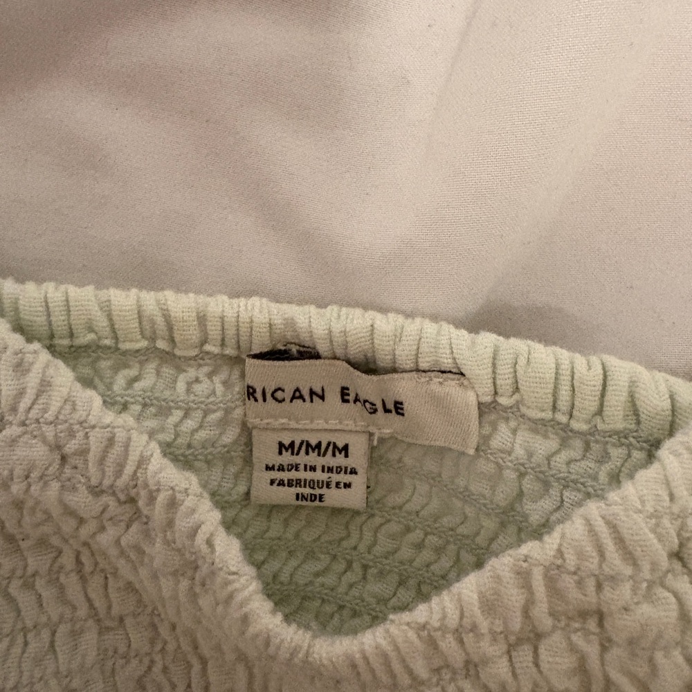 American Eagle Textured Cream Shirt